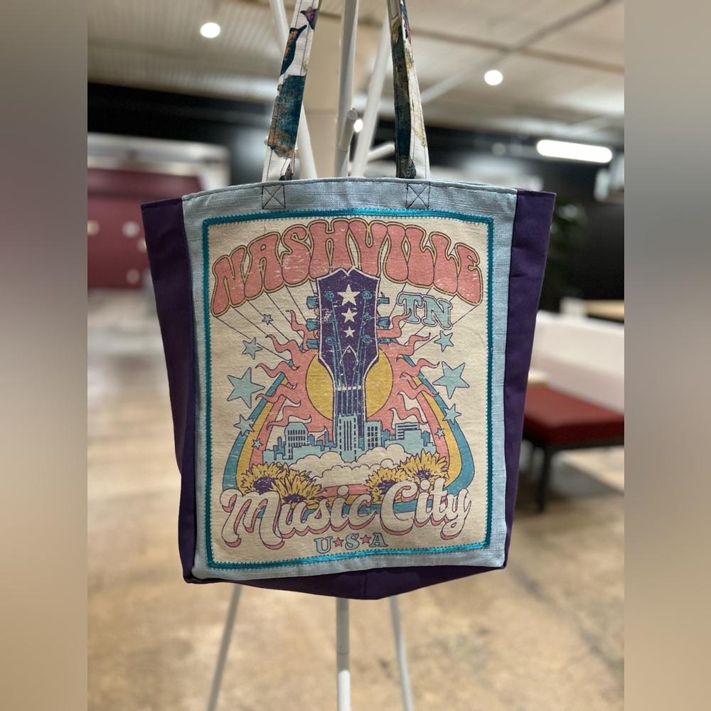 Nashville upcycled tshirt market Bag